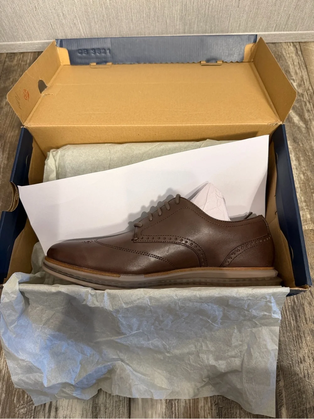 Cole Haan Men’s OG Energy One Brown Leather Wingtip Oxford Size 10